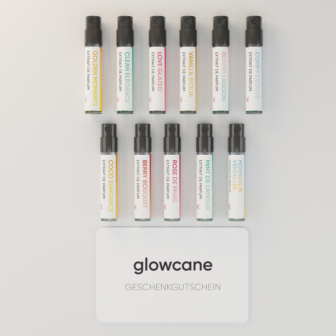 glowcane Geschenkgutschein + gratis Duftproben