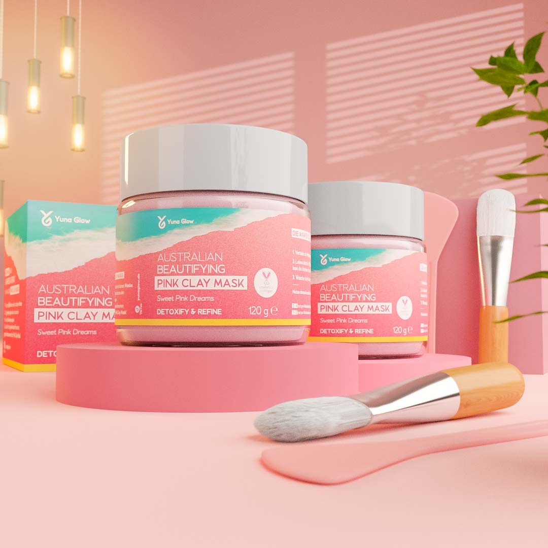 YUNA GLOW Australian Beautifying Pink Clay Mask - Klärende Gesichtsmaske mit Lavendel