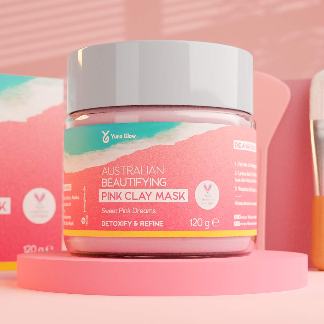 YUNA GLOW Australian Beautifying Pink Clay Mask - Klärende Gesichtsmaske mit Lavendel