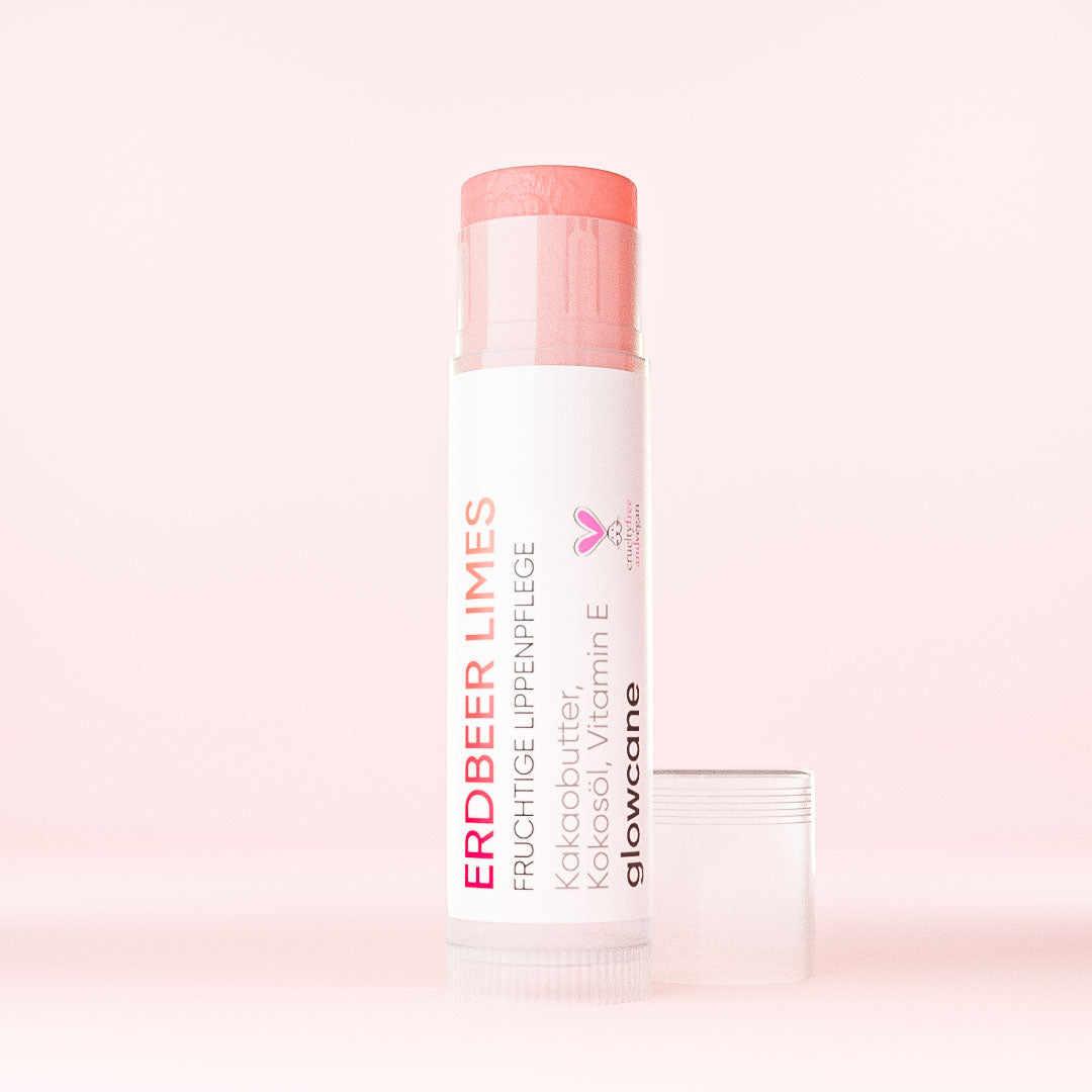glowcane Fruchtige Lippenpflege - Erdbeer Limes
