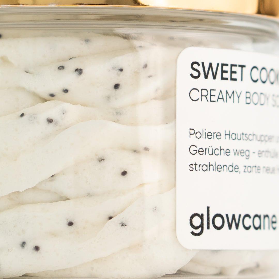 glowcane Sweet Cookie Junkie Creamy Body Scrub Closeup
