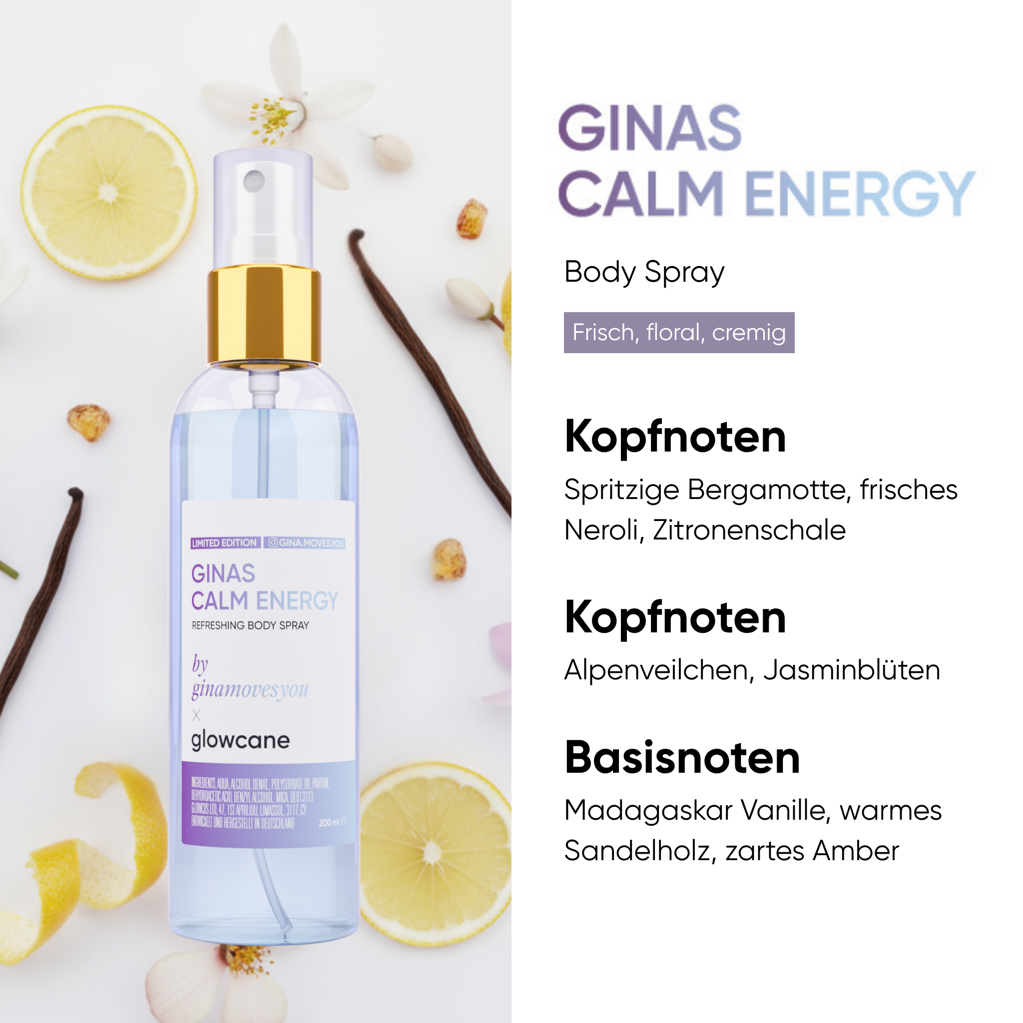 Ginas Calm Energy - Refreshing Body Spray